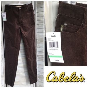 Cabela’s brown straight leg corduroy pants NWT